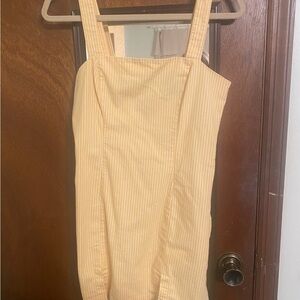 Yellow Striped Sleeveless Dress